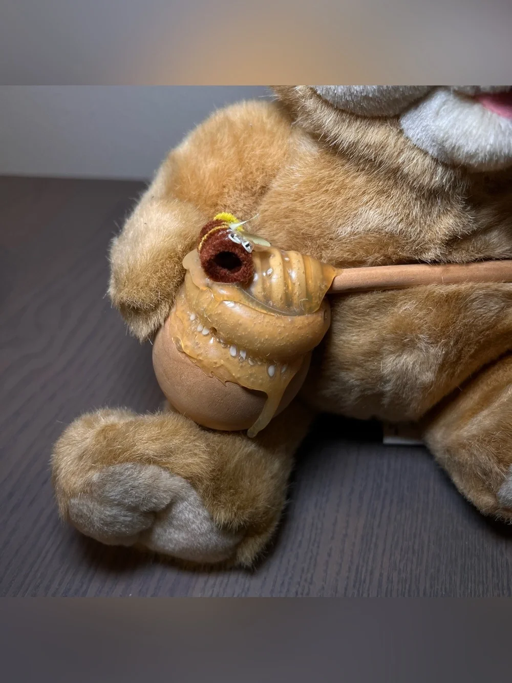 VINTAGE KELLYTOY HONEYBEE TEDDY BEAR MEL PLUSH DRIPPING HONEY POT STUFFED ANIMAL